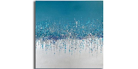 Frozen Crushed Glass on Canvas Paint & Sip Art Class, Medina