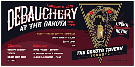 Debauchery at The Dakota: An Opera Revue Burlesque Show