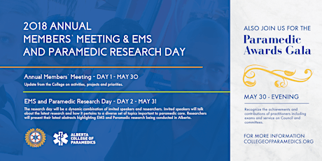 2018 Annual Members' Meeting & EMS and Paramedic Research Day primary image