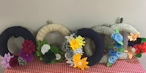 Spring Felt Flowers Wreath Workshop, East Yorkshire, Mothers Day Event