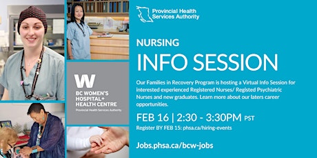 BC Women’s Hospital + Health Centre’s Info Session- Nursing, FIR
