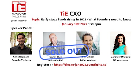 TiE CXO - Early stage fundraising in 2023: What founders need to know primary image