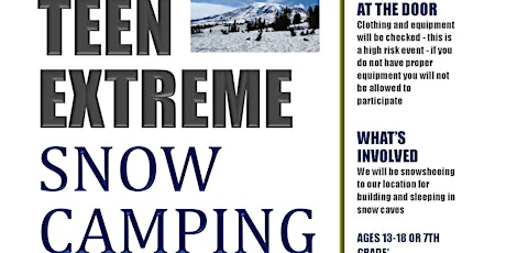 Pathfinder Teen Extreme - Snow Camping primary image