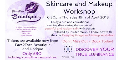 Skincare and Makeup Workshop - April 19th 2018 primary image
