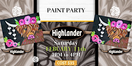 Galentine's Highlander Cow Painting Party