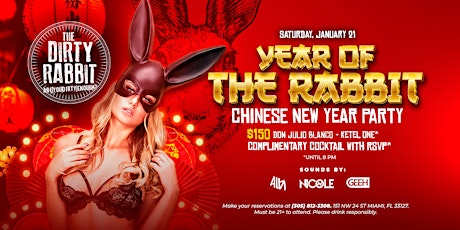 FREE COCKTAIL - Chinese New Year  @ THE DIRTY RABBIT