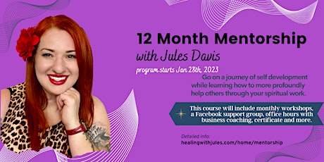 12 Month Intuitive Energy Healer Mentorship with Jules Davis