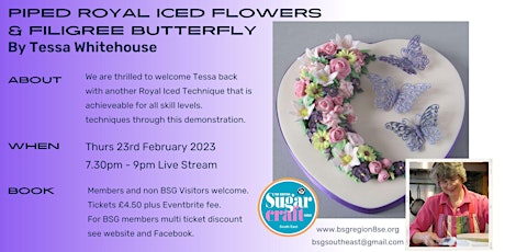 Tessa Whitehouse Demonstrates Royal Iced Pressure Piped Flowers/Butterflies