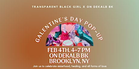 Transparent Black Girl's Galentine's Day Pop-Up