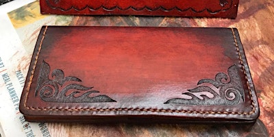 Leather Clutch Purse - Inverted Carving / Stamping