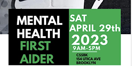 Mental Health First Aid Certificated Training APRIL 2023