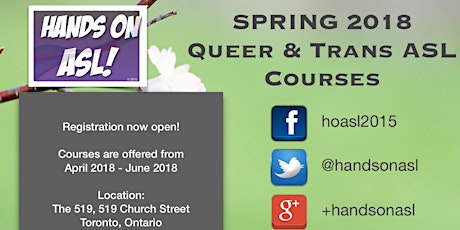 Imagem principal do evento Spring 2018 Queer & Trans ASL Courses