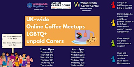 UK LGBTQ+ unpaid Carers: Online Coffee Meetups