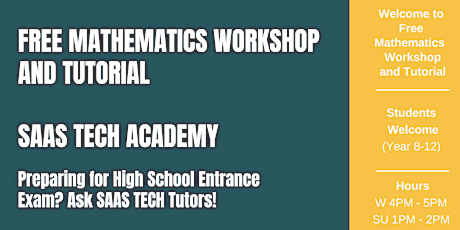 Free Mathematics Workshop and Tutorial, SAAS Tech Academy primary image