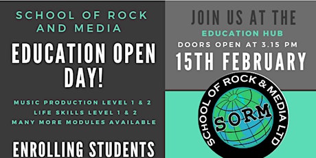 SCHOOL OF ROCK AND MEDIA EDUCATION OPEN DAY!