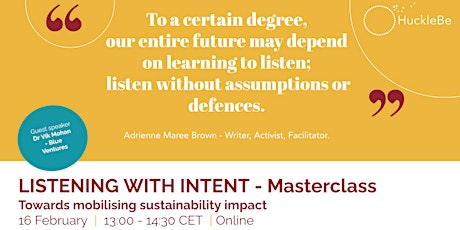 LISTENING WITH INTENT - Towards mobilising sustainability impact