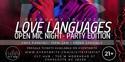 Love Languages (Open Mic, Performances, Drinks, Dance to DJ music)