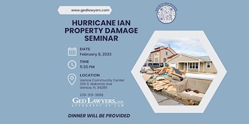 Venice Hurricane Ian Property Damage Dinner  Seminar  2/8