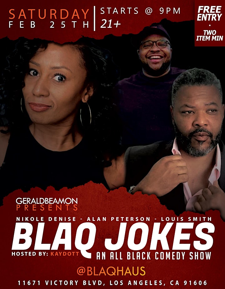Blaq Jokes Comedy Show Flyer