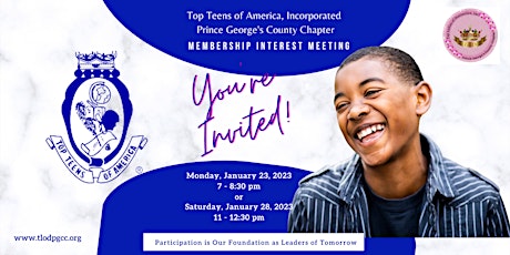 Immagine principale di Top Teens of America, Prince George's County Chapter-Interest Meeting 