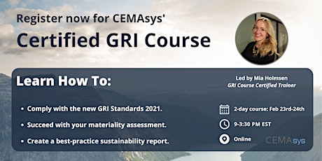 Register now for our Certified GRI Course!