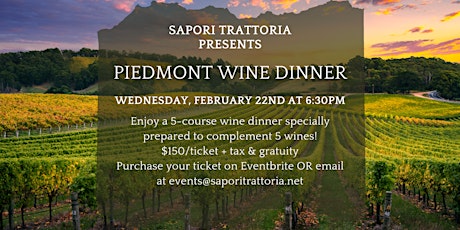 Sapori Trattoria Presents Piedmont Wine Dinner