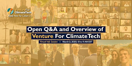 Open Q&A and Overview of Venture For ClimateTech