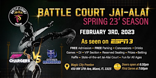 Battle Court Jai-Alai Kick-Off Event