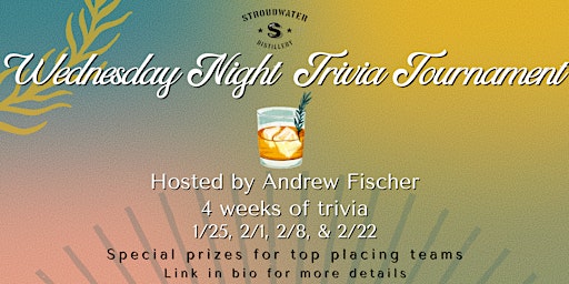 Wednesday Night Trivia Tournament | Stroudwater Distillery