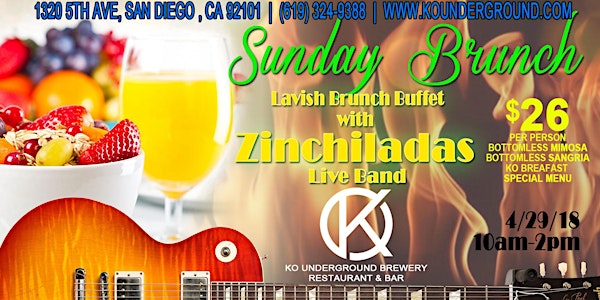 Sunday Brunch Buffet with Zinchiladas Live Band
