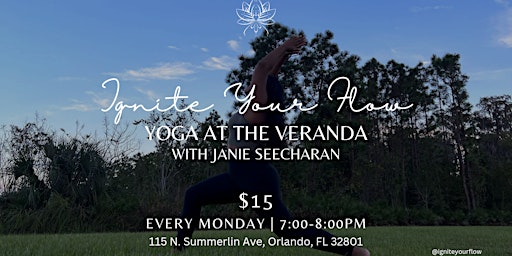 Yoga & Meditation  at The Veranda - Every Monday in Downtown Orlando