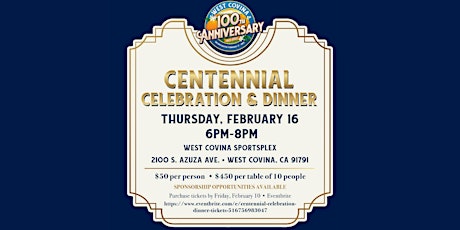 Centennial Celebration & Dinner