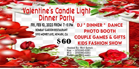 Valentine's Candle Light Dinner Party