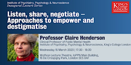 Professor Claire Henderson  - Inaugural Lecture