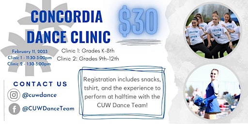 Concordia University WI Dance Team 9th-12th Grade Kid's Clinic