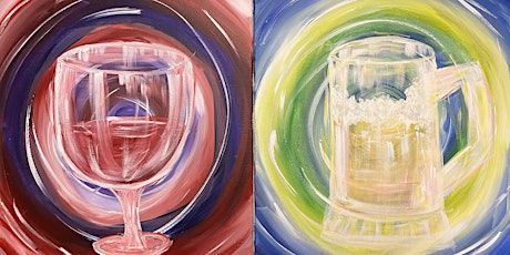 Eat, Drink and be creative! Couples paint "Drinks for 2" -Wine & Canvas
