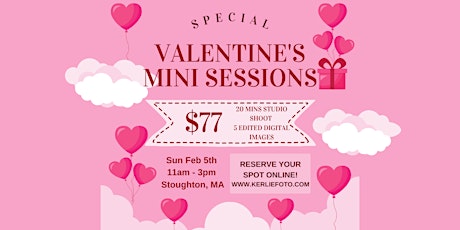 MA Valentine's Mini Studio Photo Session