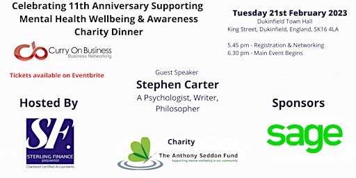CurryOnBusiness 11th Anniversary Charity Dinner for Mental Health Awareness