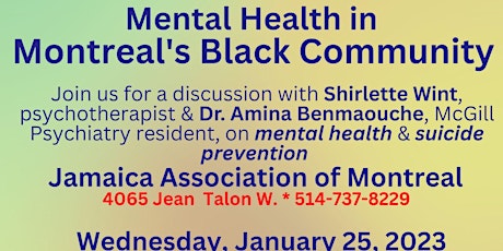 Imagen principal de Mental Health in Montreal's Black Community