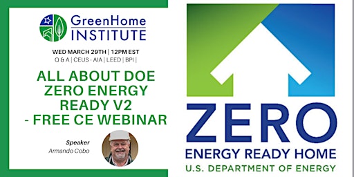 All about DOE Zero Energy Ready v2 - Free CE Webinar