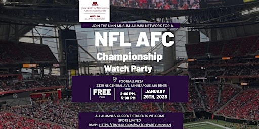 NFL AFC Championship Watch Party with the UMN Muslim Alumni Network