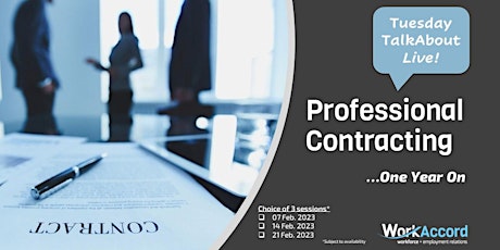 Professional Contracting  ...One Year On (3 repeat sessions starting 7 Feb)