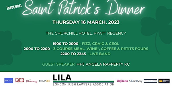 LILA St Patrick's Dinner, 16 March 2023