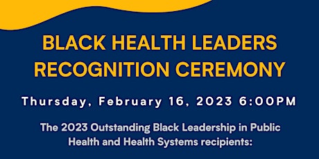 Black Health Leaders Recognition Ceremony