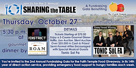 Sharing the Table - A Fundraising Gala for The Faith Temple Food Giveaway