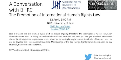 A Conversation with BHRC: The Promotion of International Human Rights Law primary image