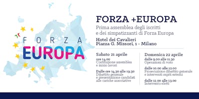 FORZA +EUROPA: prima assemblea di iscritti e simpatizzanti di Forza Europa FORZA +EUROPA: prima assemblea di iscritti e simpatizzanti di Forza Europa