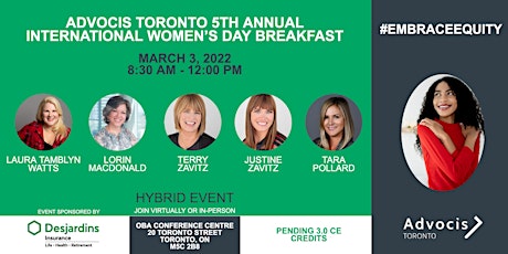 Advocis Toronto: 5th Annual International Women’s Day Event