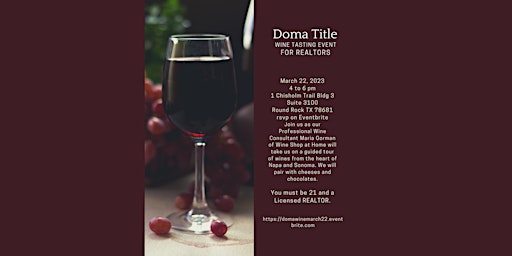 Doma Title Round Rock Wine Tasting Event for REALTORS