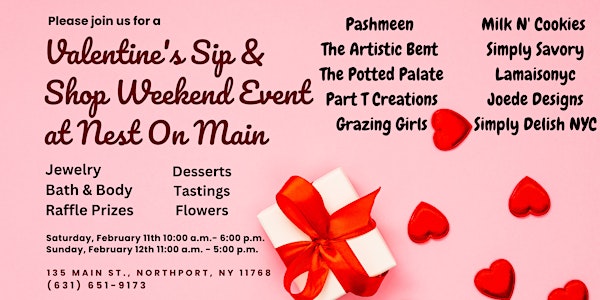 Valentine's Sip & Shop Weekend Event at Nest On Main